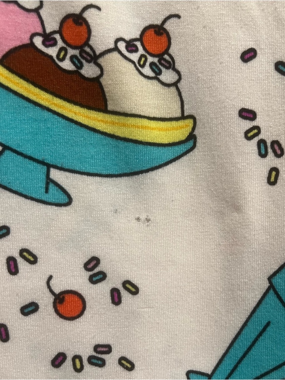 Ice Cream Sundae Print Ringer Tee - Turquoise Trim - Picture 3 of 7